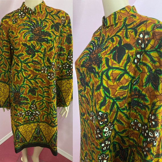 Vintage 60s Batik Style Tunic Dress. Mod 60s Dres… - image 1