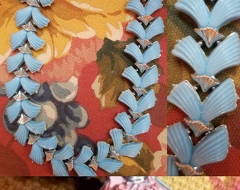 Vintage 1950er Jahre Halskette. 50er Jahre Halskette. Blaue Thermoset Halskette von Coro. Signierte Coro Halskette