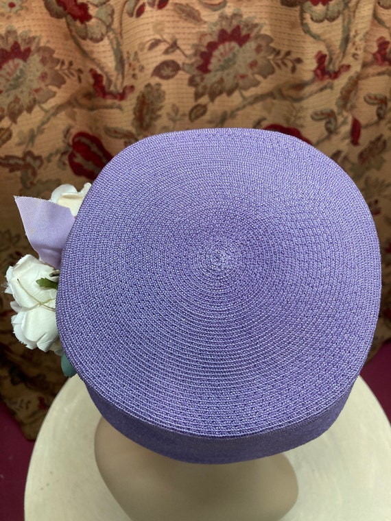 Vintage 50s Purple Hat. Purple Bucket Style Hat w… - image 7