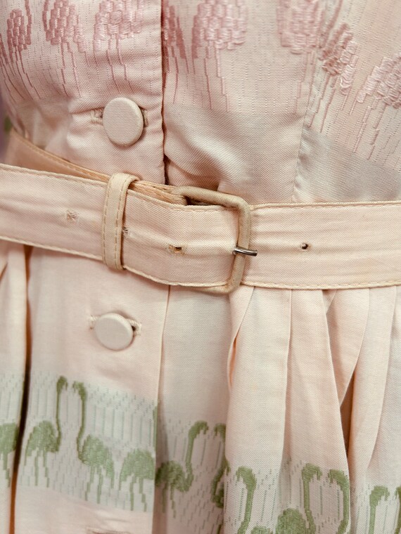 Vintage 50s Dress. 1950s Dress. Pink Cotton Flami… - image 9