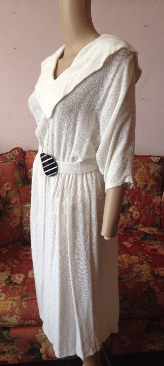 Vintage 70s Dress.1970s Dress.White Dress. White … - image 4