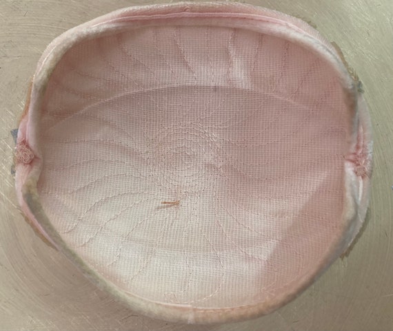 Vintage 50s Blush Pink Velvet Hat with Iridescent… - image 10