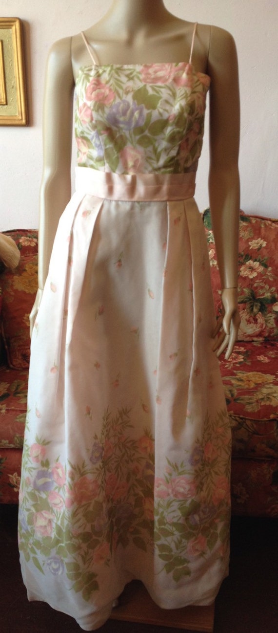 Vintage 50s Dress. 1950s Dress Pink Roses  Dress.… - image 3