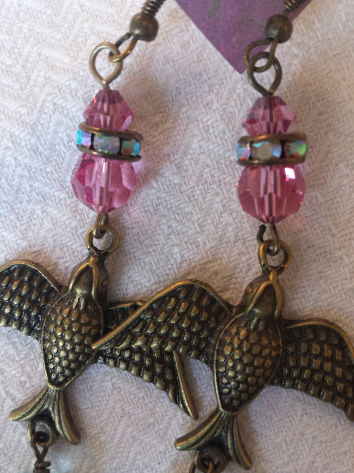 swarovski bird earrings