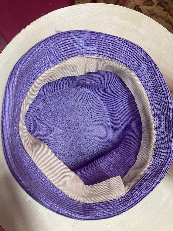 Vintage 50s Purple Hat. Purple Bucket Style Hat w… - image 8