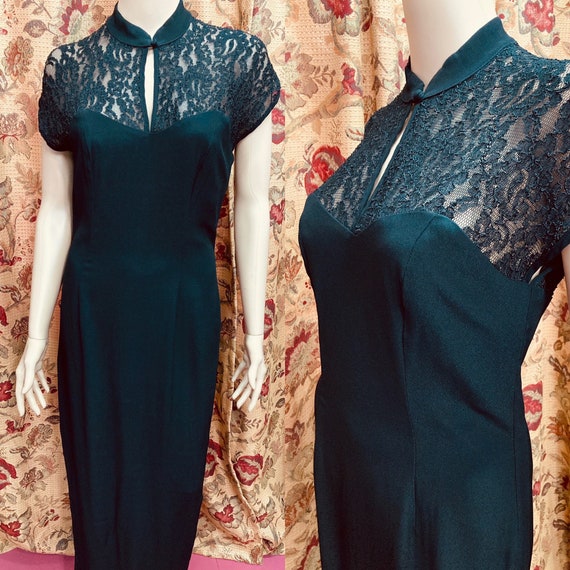 Vintage 80s Eileen West Dress. 1940s Inspired Dres