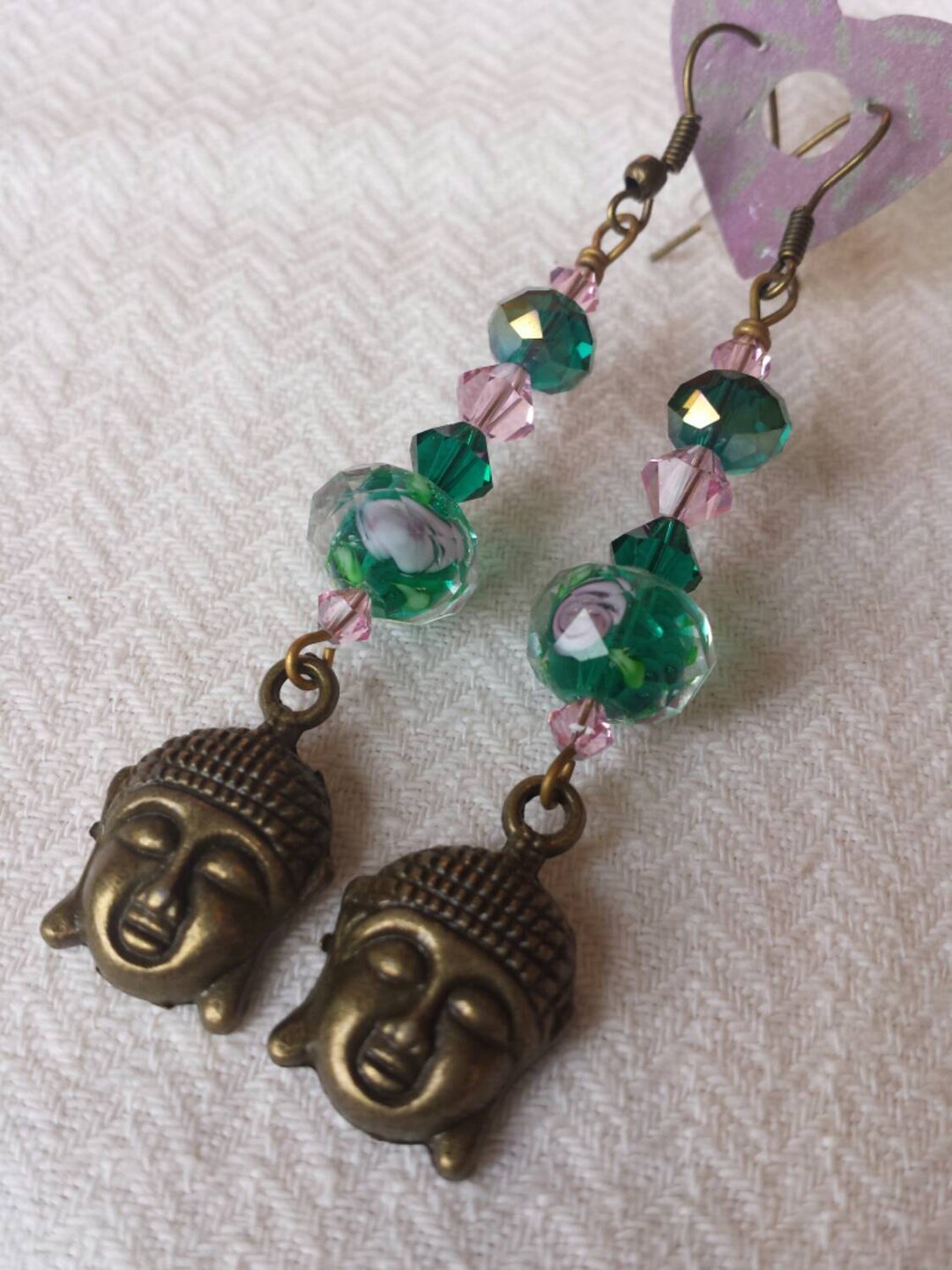 20 pezzi 10 x 8 mm Perline distanziatrici a forma di testa di Buddha