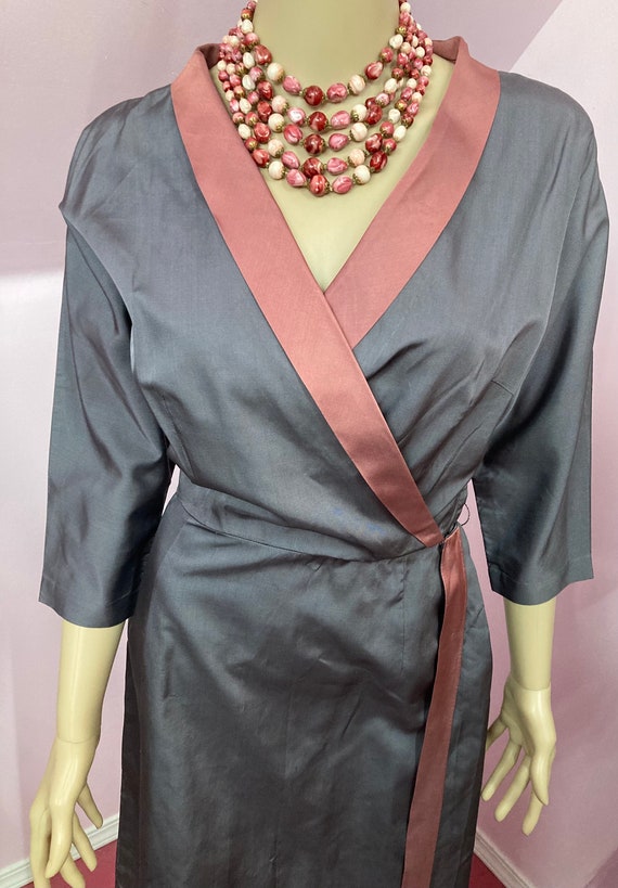 Vintage 50s Wrap Front Dress. 50s Shop Girl Dress. Small Vintage 50s Wrap Front Dress. 50s Shop Girl Dress. Small