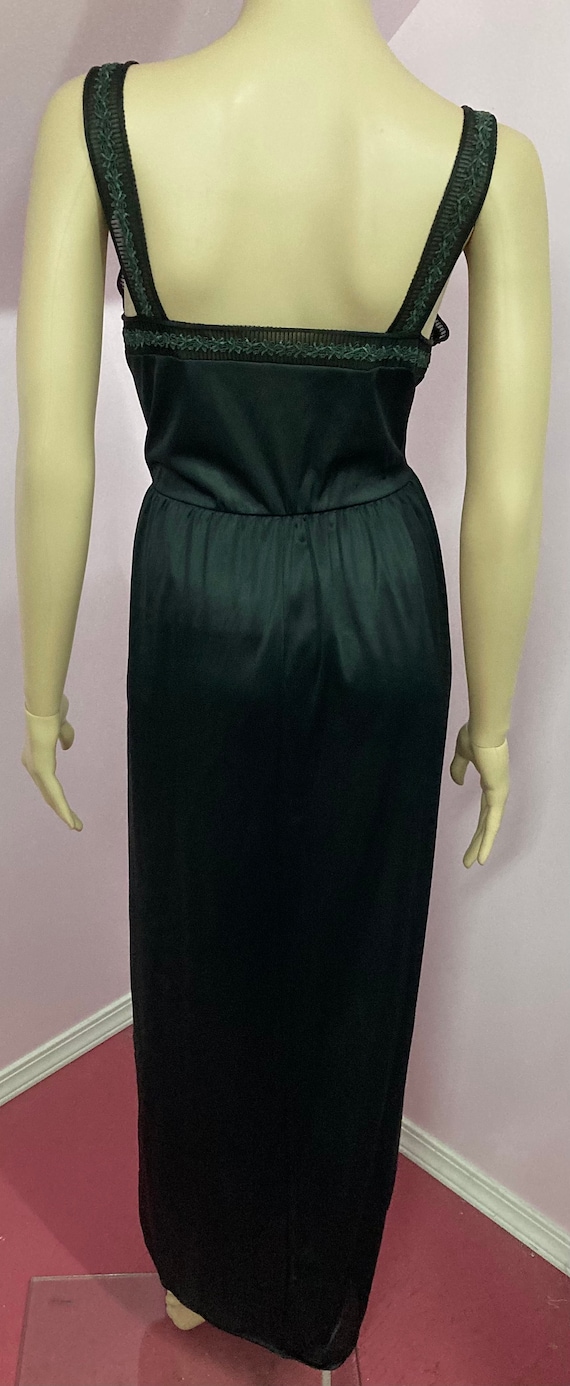 Vintage 40s Black Nylon Nightgown with Sheer Doub… - image 9