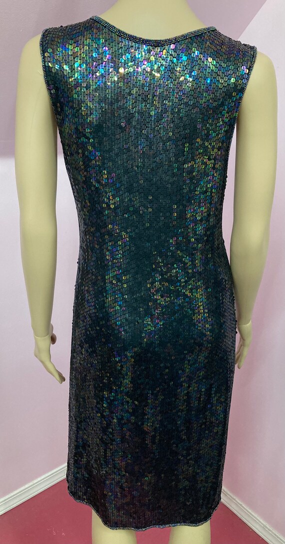 Vintage 80s Beaded Jazz Dress. 20s Style Bead Dre… - image 8