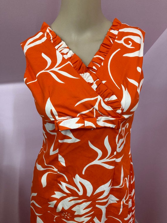 Vintage 60s Orange & White Hawaiian Dress by Tia … - image 2