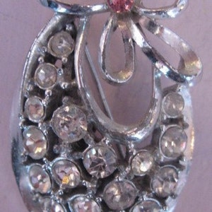 Vintage 50&#39;s/60s &quot;It&#39;s a Girl&quot; Rhinestone Bib Brooch
