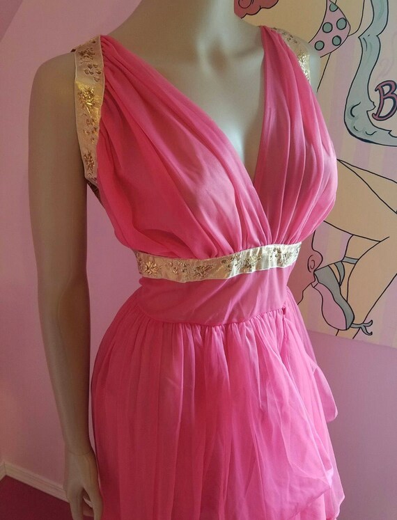 Vintage 40s Nightgown.Vintage 50s Nightgown.Salmo… - image 5