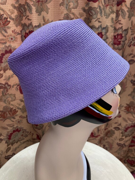Vintage 50s Purple Hat. Purple Bucket Style Hat w… - image 5