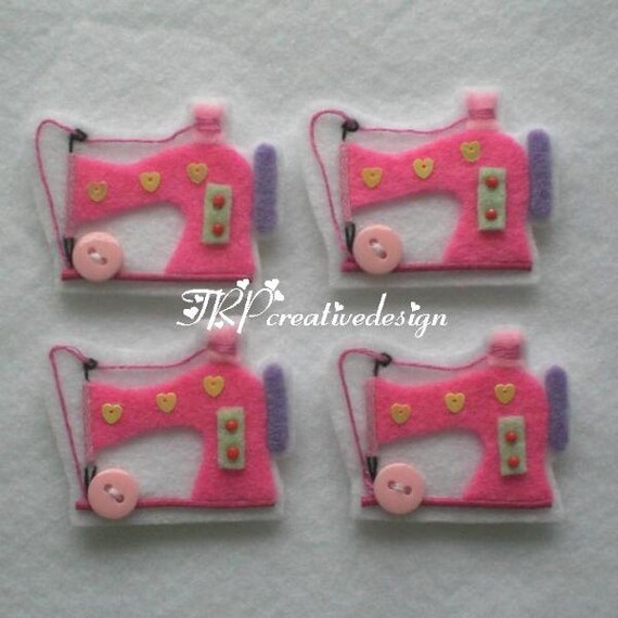 Items similar to Sewing Machine Felt Applique (Pink), feltie, felties, handmade felty