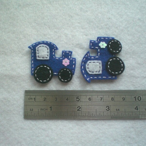 Handmade Train Felt Applique Royal Blue Double Layer Etsy