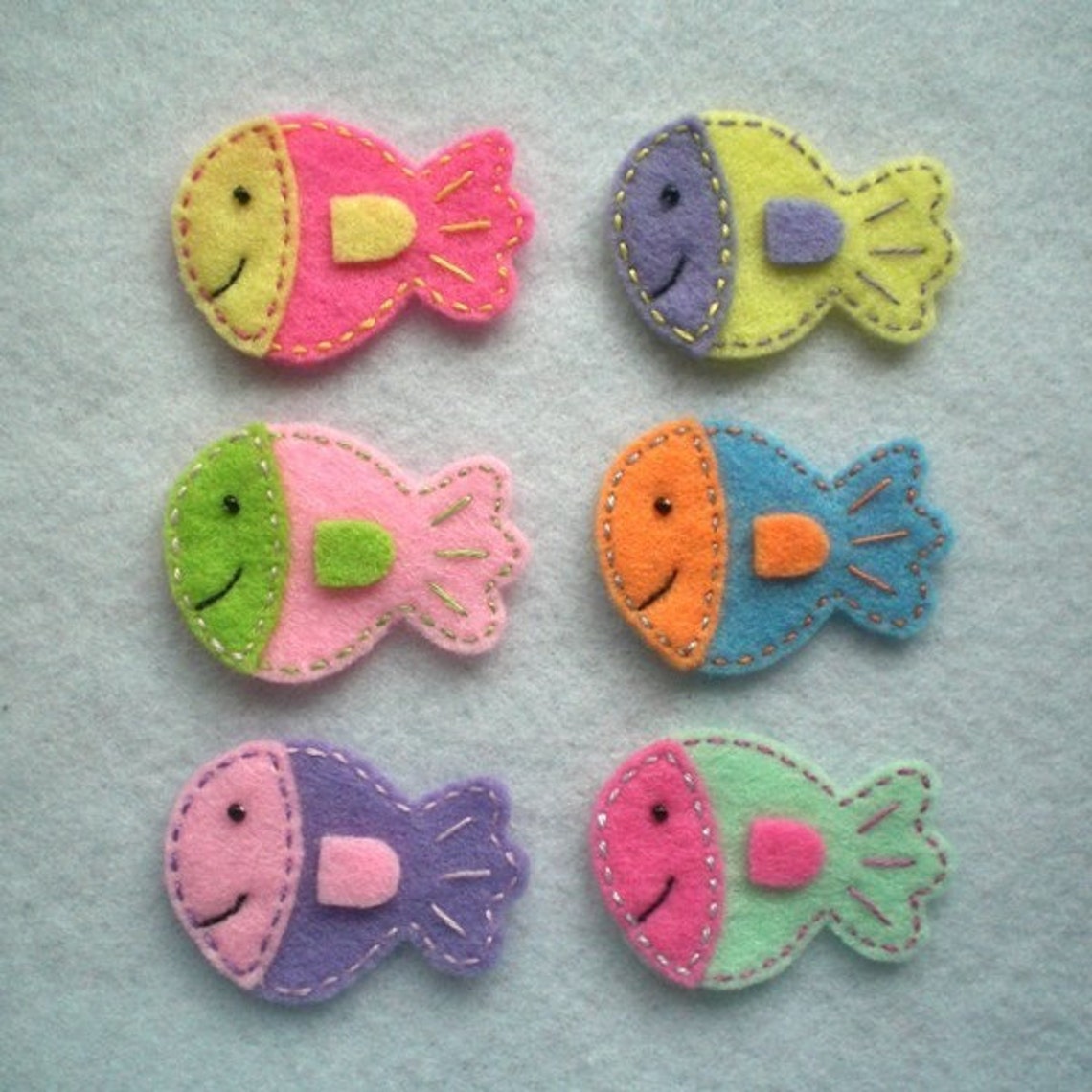 Handmade Fish Felt Applique mixed colors Etsy