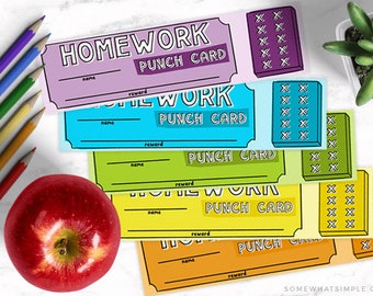Homework Help || Punch Card Bookmarks