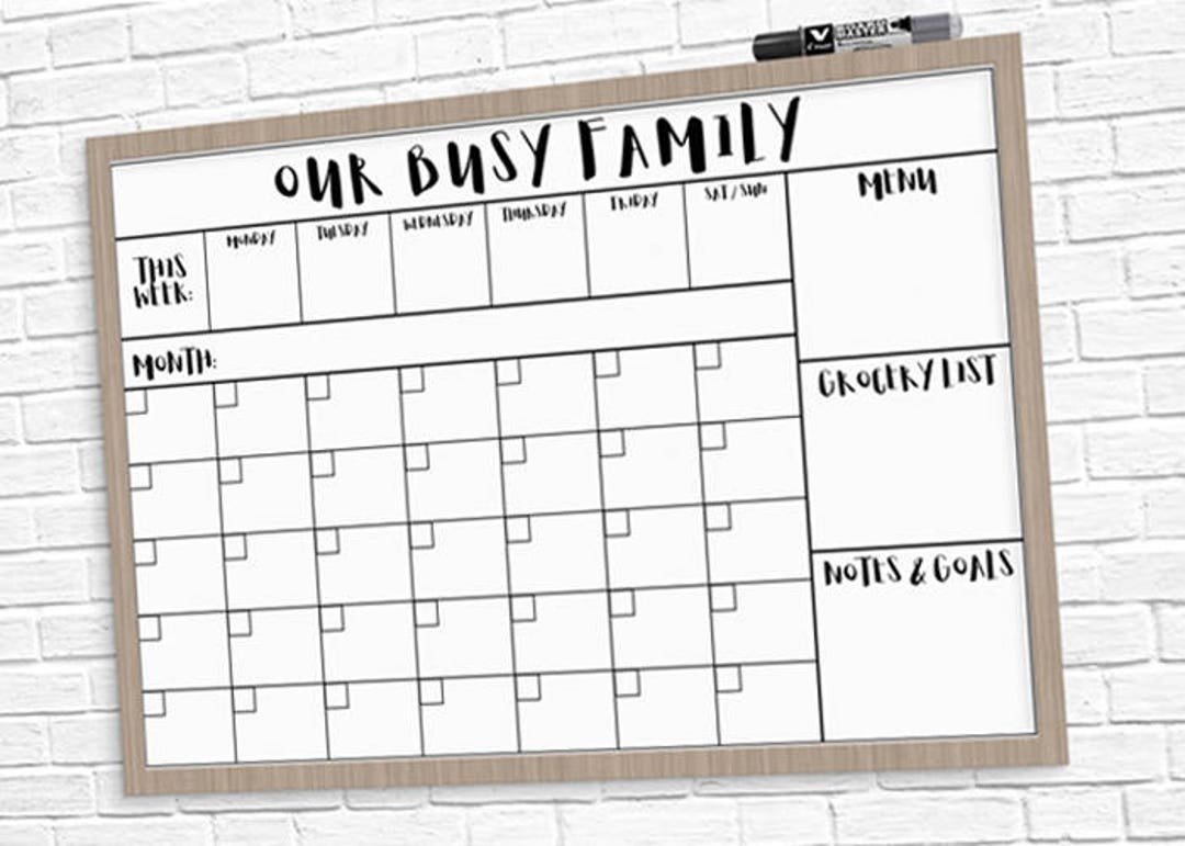 LARGE Family Calendar 24 X 36 Large Printable 3 Styles Etsy