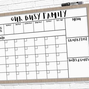 LARGE Family Calendar 24" X 36" Large Printable - 3 Styles! - Etsy