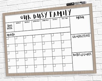 LARGE Family Calendar 24" x 36" Large Printable - 3 Styles!