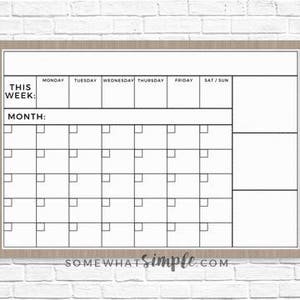 LARGE Family Calendar 24" X 36" Large Printable - 3 Styles! - Etsy