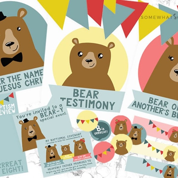 The Three Bears Of Baptism Printable Kit - 8 Is Great