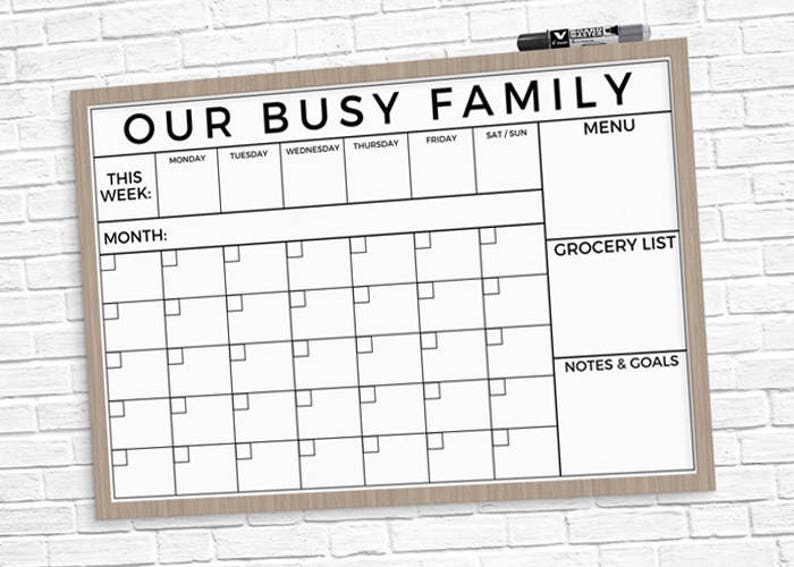 LARGE Family Calendar 24 x 36 Large Printable 3 Etsy
