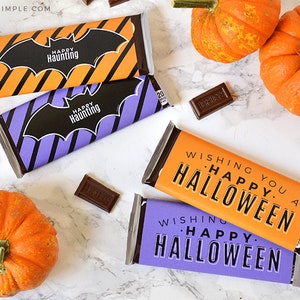Étiquettes d&#39;emballage de barre de chocolat d&#39;Halloween