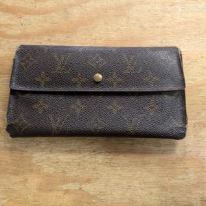 Autêntico! LOUIS VUITTON International Monogram Sarah Long Wallet com zíper LV