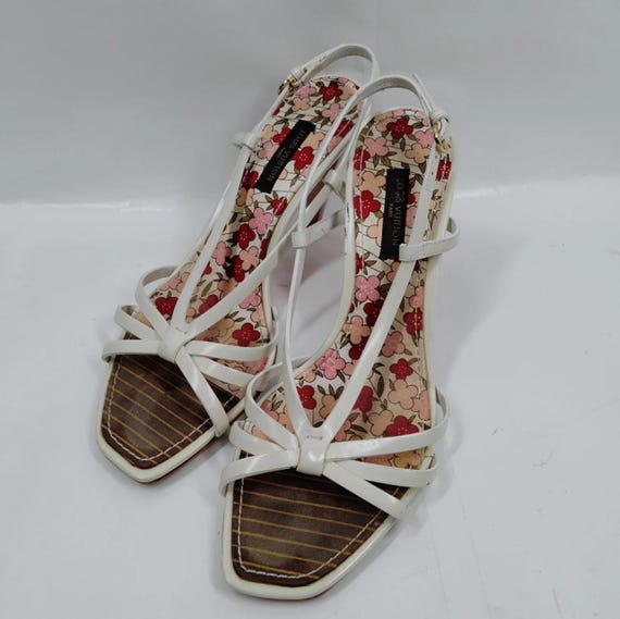 Louis Vuitton, Vintage! LOUIS VUITTON Sandals Floral White Multicolor Womens Size 4 Flowers LV
