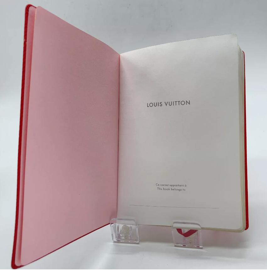 LOUIS VUITTON ノート レッド 100% Authentic! Louis Vuitton Red Notebook Gustave MM Pink