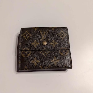 Cartera Elise clásica de tres pliegues con monograma LV, auténtica cartera compacta de diseñador Louis Vuitton