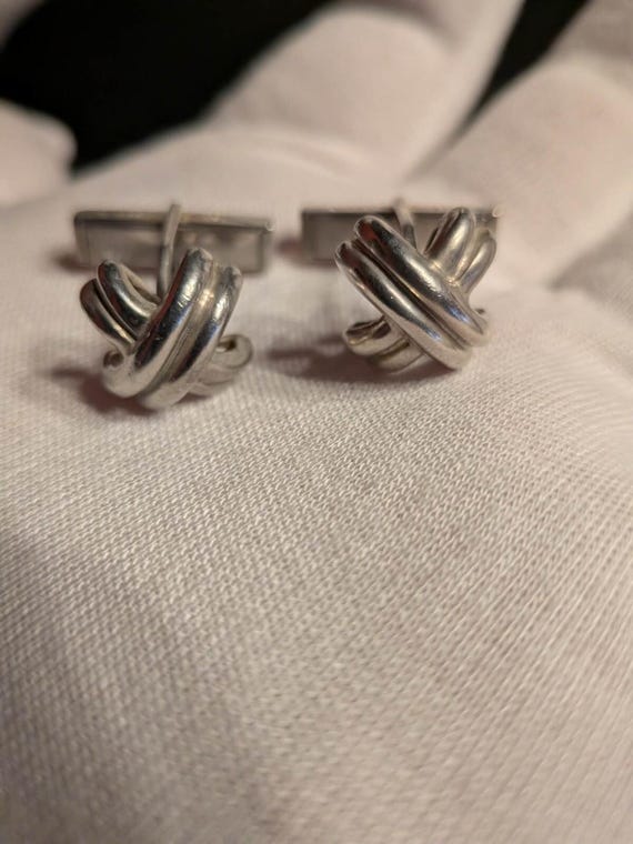 Vintage Tiffany & Co.  Cufflinks  X Signature  Sterling Silver 925 1992