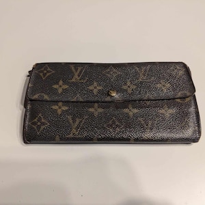 Autêntico! LOUIS VUITTON International Monogram Long Wallet com zíper LV