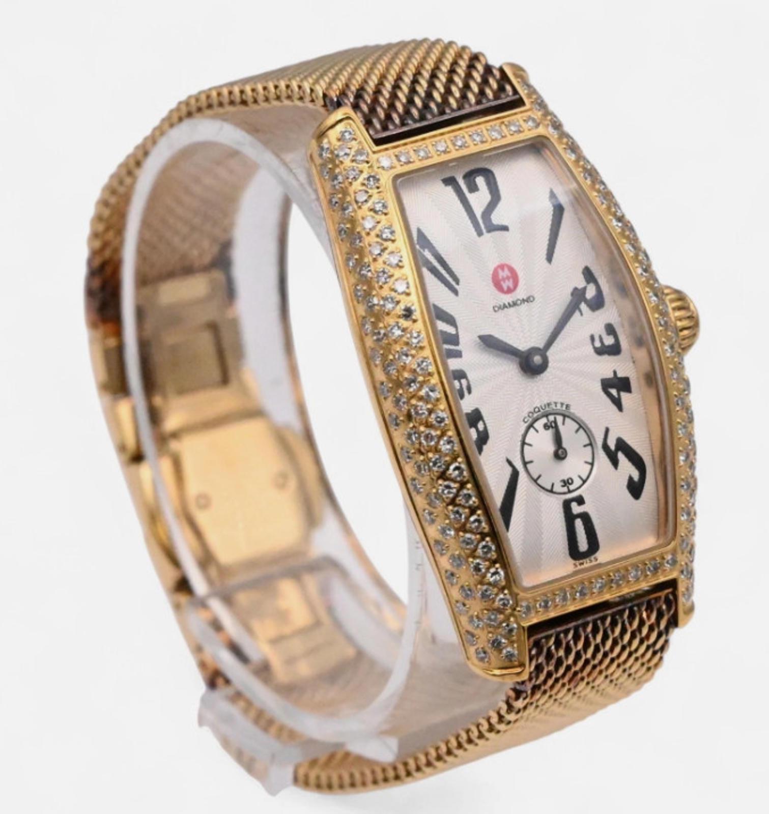 Gorgeous! Michele Coquette Diamond Tonneau Quartz Ladies 
