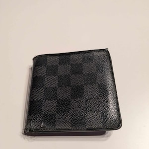 Cartera fina vintage auténtica Louis Vuitton Damier Graphite Portefeuille para hombre/unisex LV