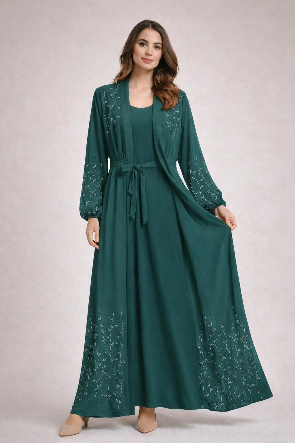 turkish evening dresses uk Chic Floral Sequin Maxi Maroon Turkish Kaftan Formal Dress 36