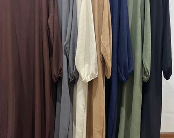 Women Abaya Jilbab Kaftan Muslim Abayas  with pocket Ladies Maxi Dress Kimono prayer dress for ladies , Abaya for women