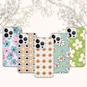 Floral summer phone case aesthetic flower Cover for iPhone 17 Pro Max, 16e, 15, 14, 12 & Samsung S25 Ultra, S24 FE, A56, Pixel 10 XL, 9a, 8