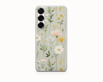 Spring Wildflower Phone Case cute Floral Cover for iPhone 16 15 14 13 12, Samsung S24FE S23 S22 A16 A54 A14, Pixel 8 Pro 7A 9
