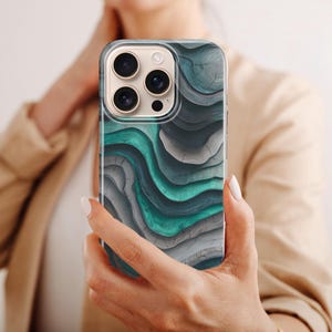 Custodia per telefono con strisce ondulate e motivo a onde astratte per iPhone 16Pro Max, 15 Plus, 14, 13, 12, 11, XS e Samsung S25 S24, S25, A55, A36, Pixel 9 Pro, 8