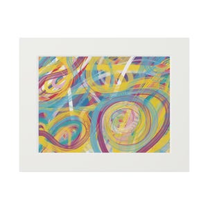 Colorful Abstract Art Print with Passepartout Frame, Contemporary Wall Decor, Vibrant Home Aesthetic, Gift for Art Lovers, Modern Design