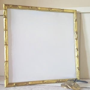 Gold Bamboo 1970s Vintage frame for 10 x 10 image with real glass. Perfect for square images.