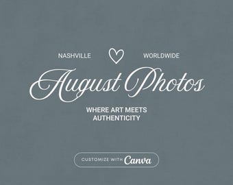 Photographer Creative Heart Cursive Logo Canva Template Customize