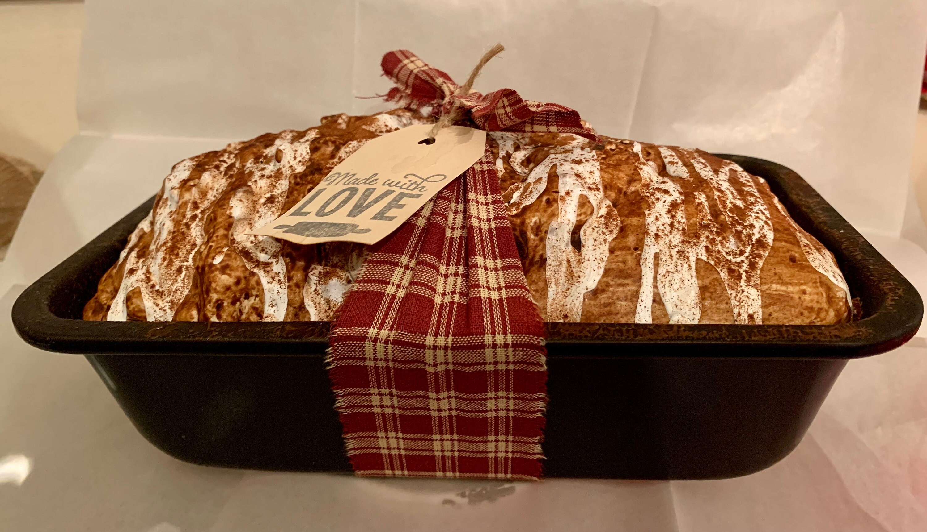 Fake Baked Cinnamon Loaf Bread in Grubby Metal Pan ~ Faux Cinnamon ...