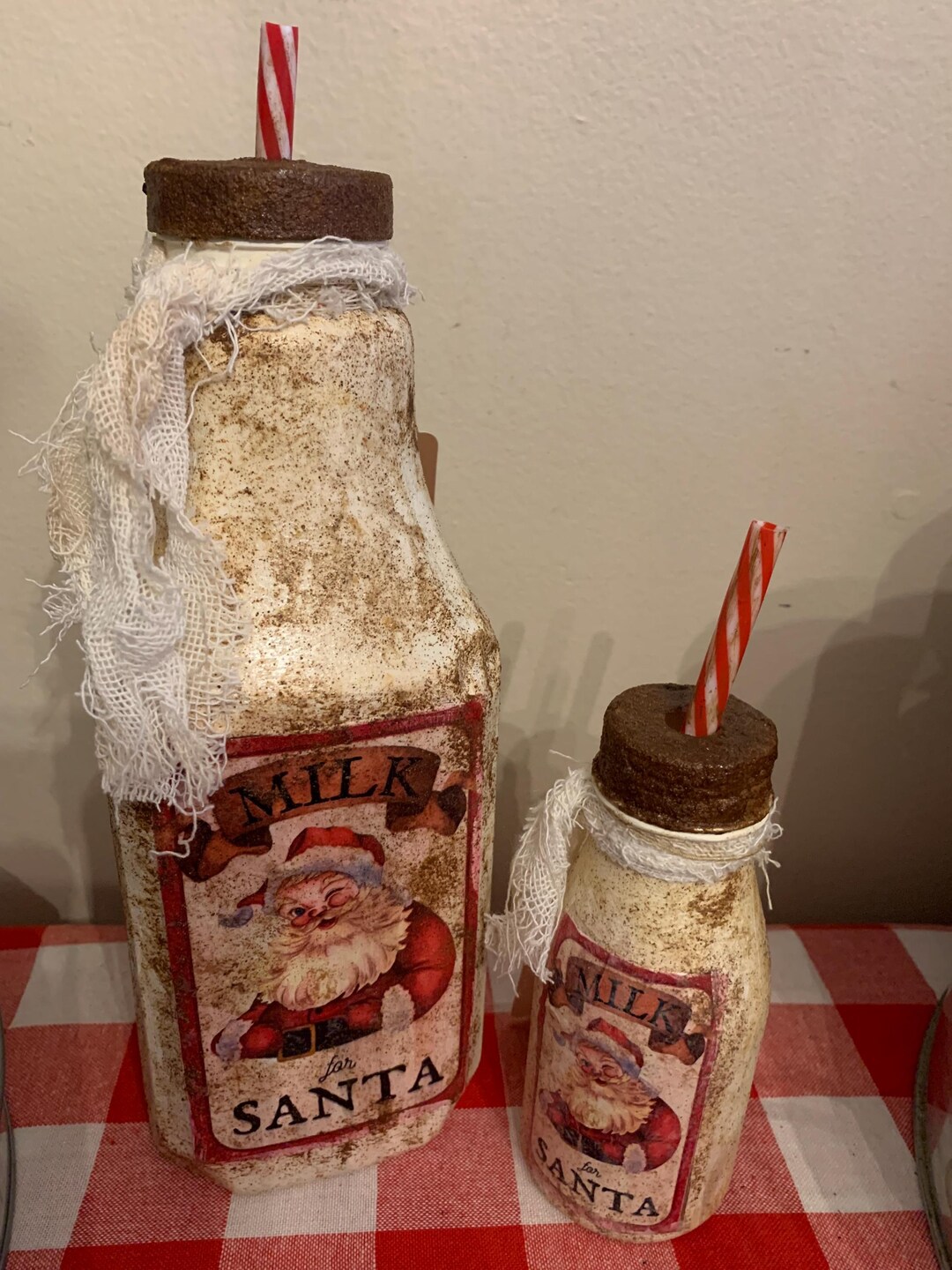 Prim Santa Primitive Santa Bottle Set ~ Prim Santa Bottle Set - Etsy
