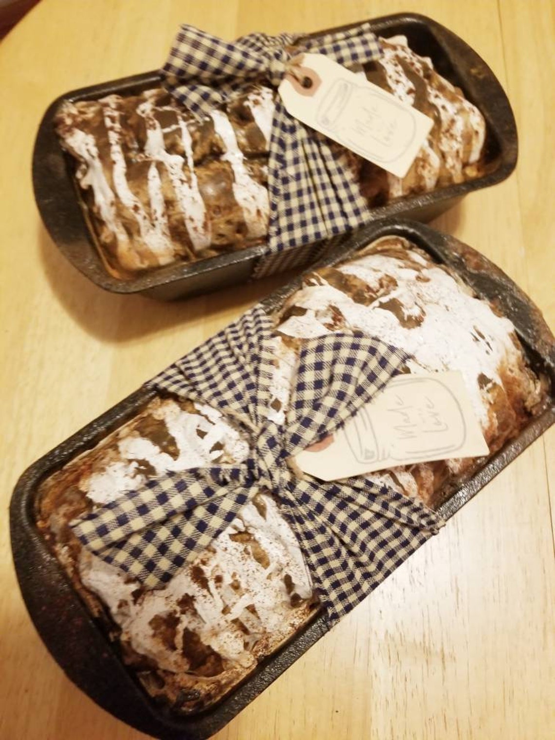 Fake Baked Cinnamon Loaf Bread in Grubby Metal Pan ~ Faux Cinnamon ...