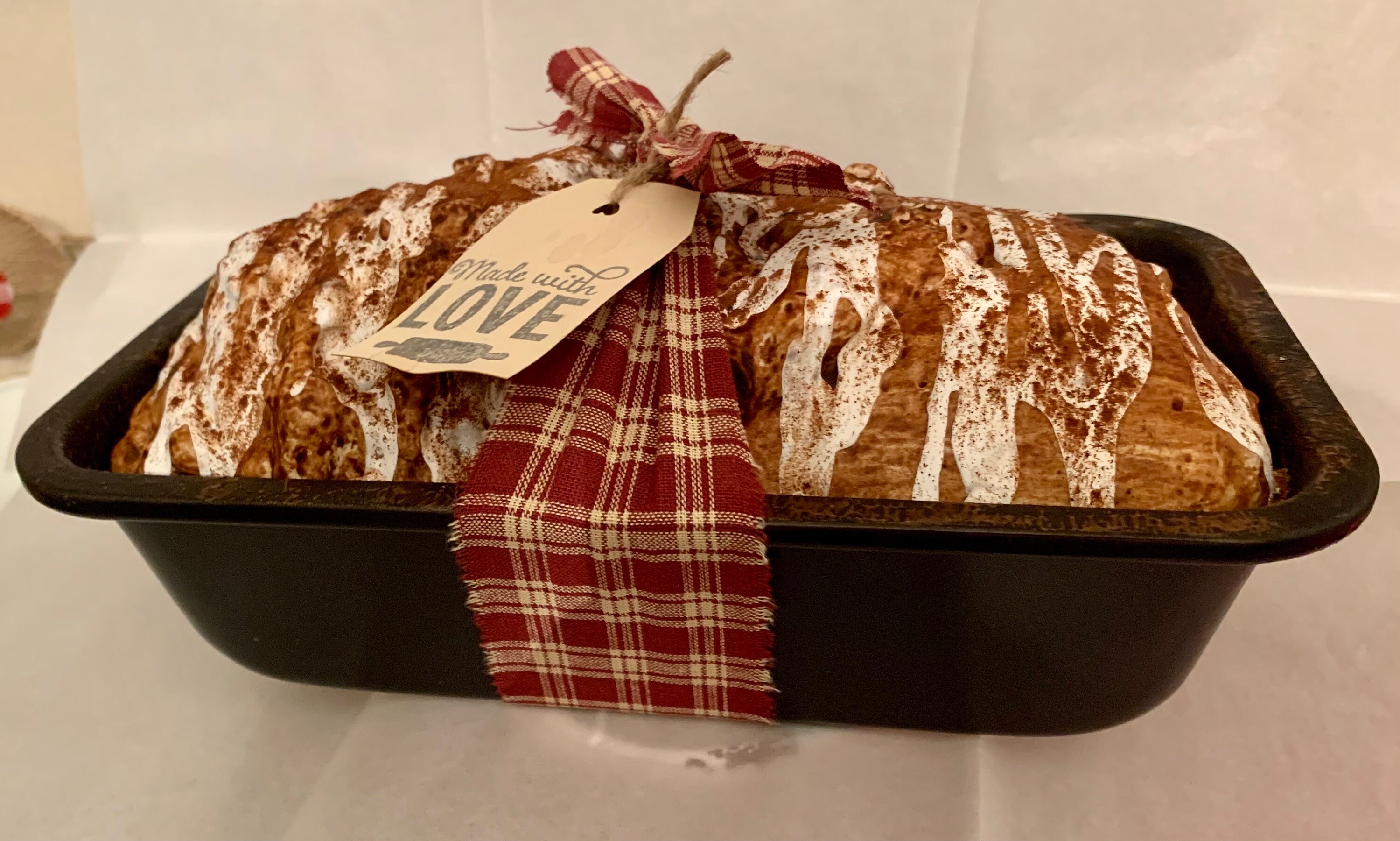 Fake Baked Cinnamon Loaf Bread in Grubby Metal Pan ~ Faux Cinnamon ...