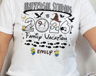 Vintage Universal Studios Family Vacation Shirt, Custom Name Trip Tee, Universal Studios Family Trip Shirt, Theme Park Vacation T-Shirt